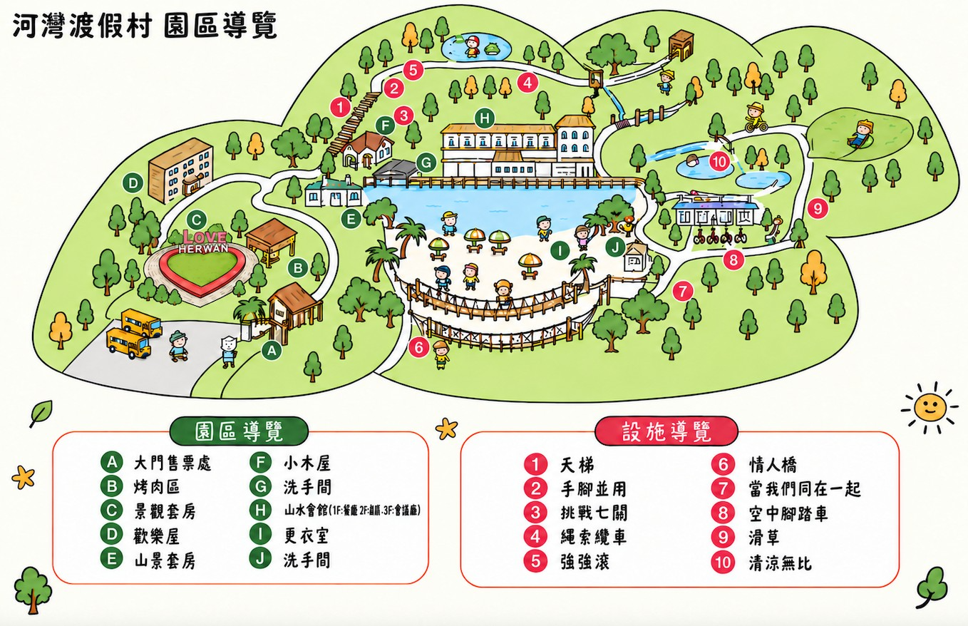 河灣渡假村園區導覽圖